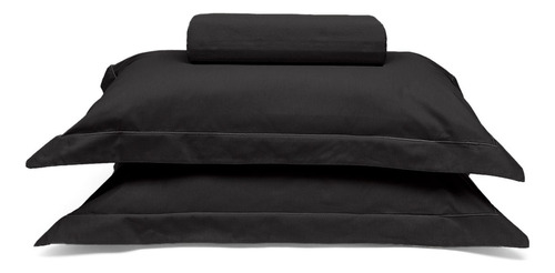 Jogo De Cama Queen Size 200 Fios Reffinata Color 3 Peças Cor Preto