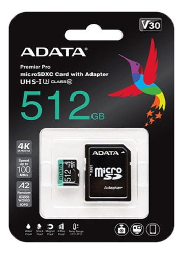 Tarjeta De Memoria Flash Microsdxc Clase 10 De 512 Gb