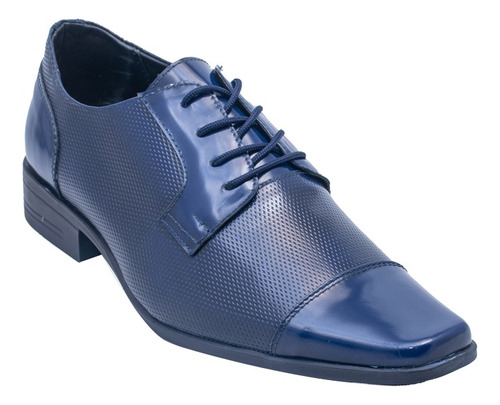 Zapato En Cuero Azul Formal Fasucol Marco