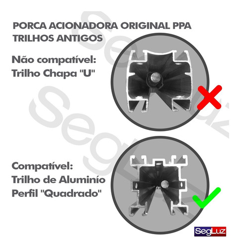 Porca Acionadora Ppa Motor Portão Bv Potenza Mod Antigo