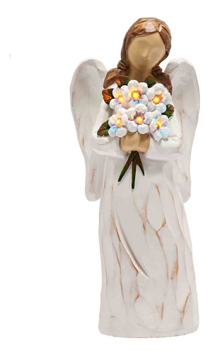 Figura Angel Luz Solar Escultura Regalo Decorativo