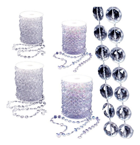 - Cuerda De Perlas De Cortina Con Forma De Cristal Acrílico