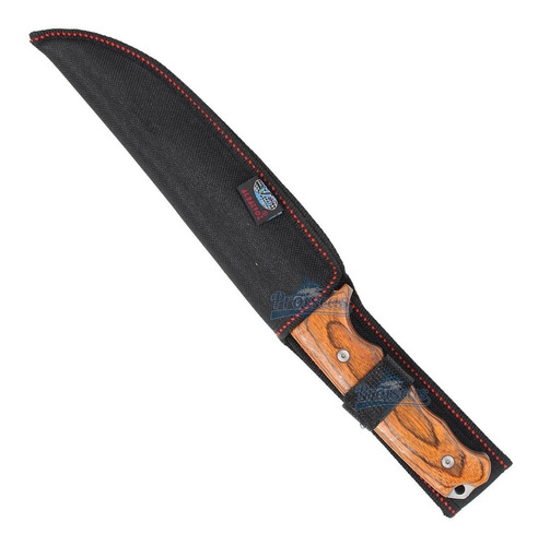 Faca De Caça Aço Inox 30cm Cabo De Madeira Com Bainha K107