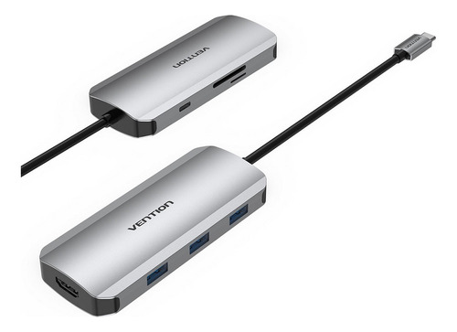 Hub 7 En 1 Hdmi Usb3.0 Pd 100w Sd Tf Vention Para Mac iPad