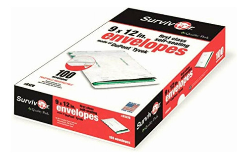 Survivor R1470 Tyvek Usps Sobres De Primera Clase, 9 X 12,