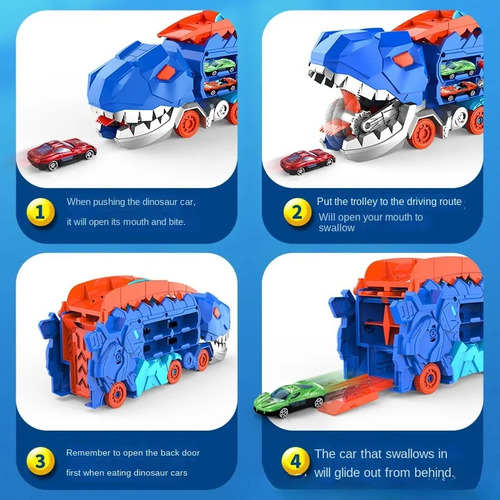 S Dinosaurio Devorando Autos Figura De Dinosaurio 4 Mini