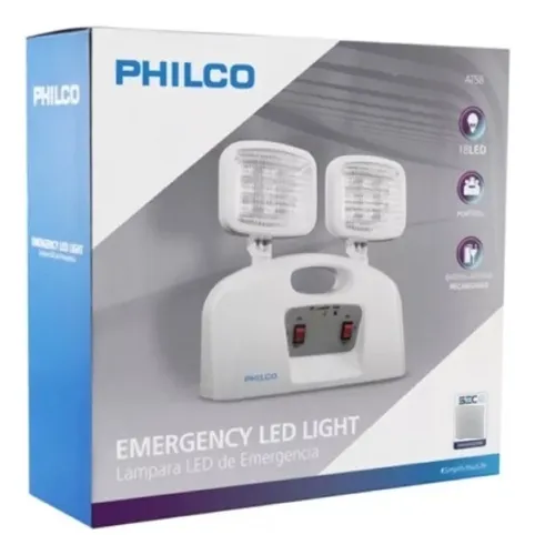 Lampara Led De Emergencia 2 Focos Philco At58