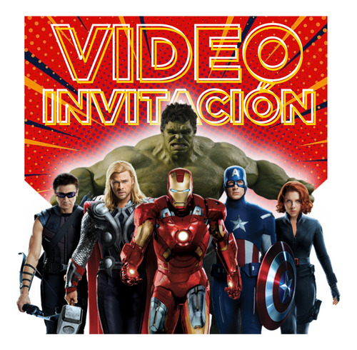 Video Invitación - Avengers  Todos Los Personajes  - Premium