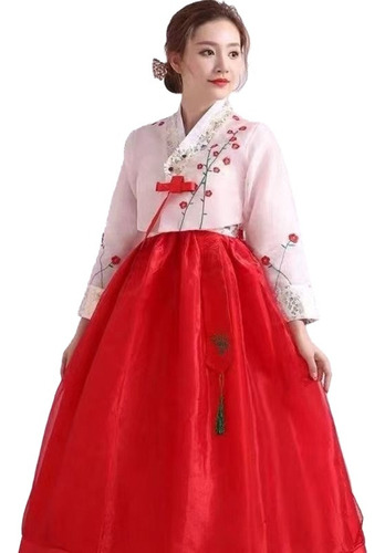 Vestido Folclórico Hanbok Con Bordado Largo, Princess Palace
