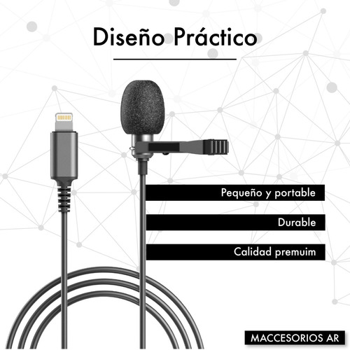 Imagen 5 de 10 de Micrófono Corbatero Lightning Para iPhone iPad Profesional