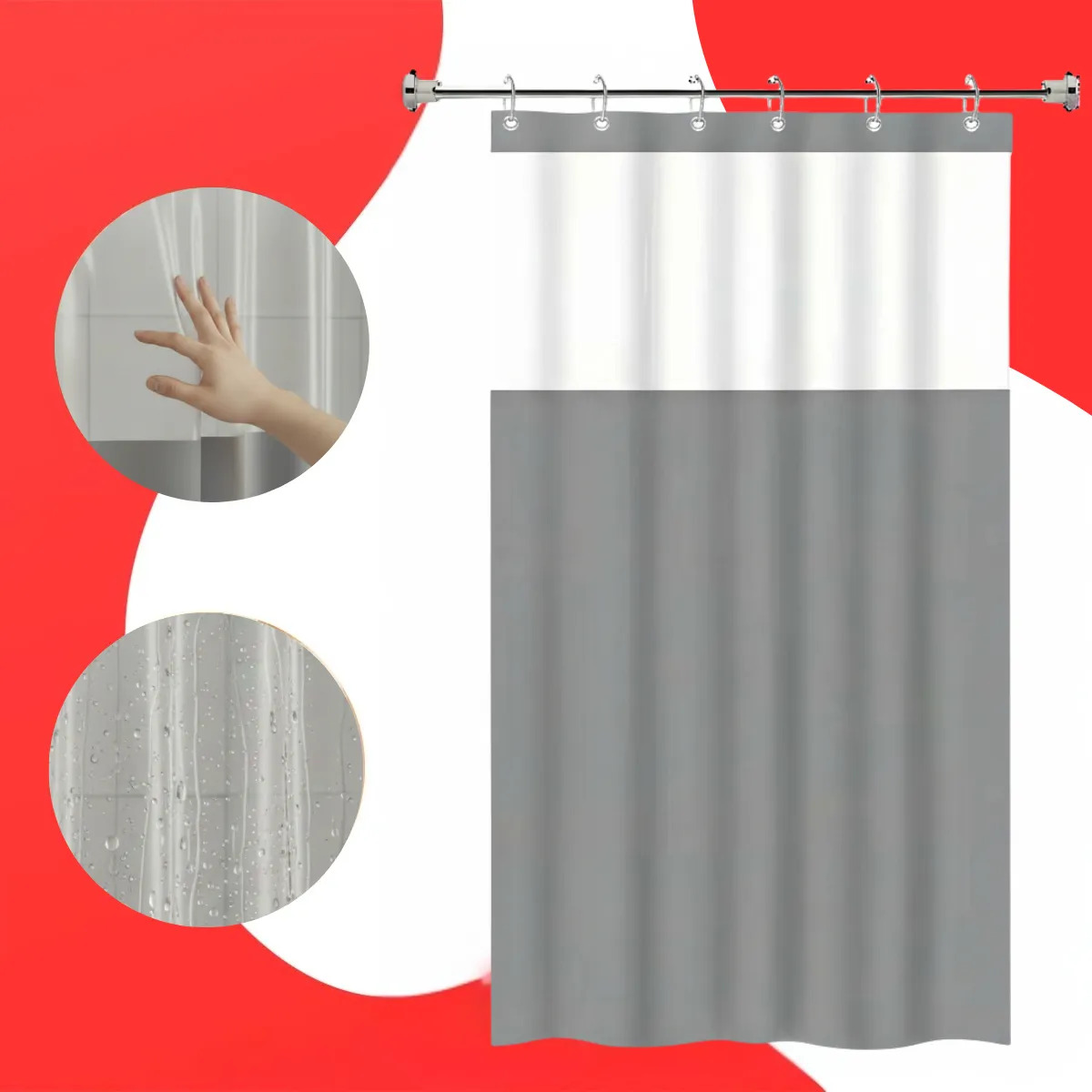 Cortina Banheiro Para Box Antimofo Grossa Impermeável Pvc Verdadeira Cinza Boa Dica