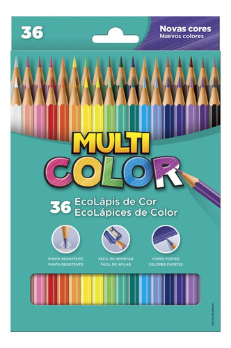 Lápis Cor Ecolápis Multicolor Super 36 Cores Faber Castell