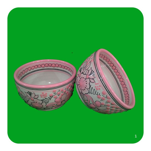 Imagen 4 de 4 de 5 Tazones Chicos De Talavera Poblana Rosa 600 Ml Bowl Pzl
