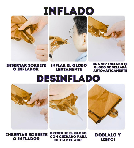 Combo Globos Deco Fiesta Tematica Kit Bola Boliche Dorado