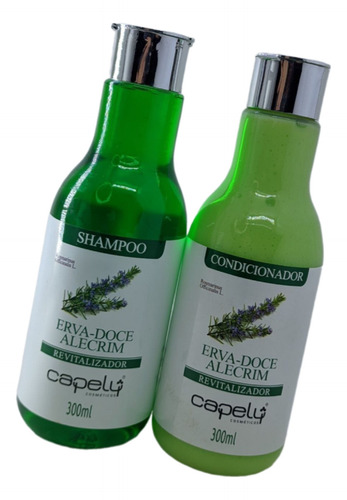 Kit Shampoo 300ml Cond 300ml Erva Doce Alecrim Capely