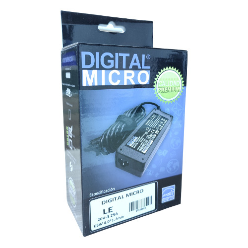 Cargador Digital Micro Lenovo 20v-3,25a 65w 4x1,7mm