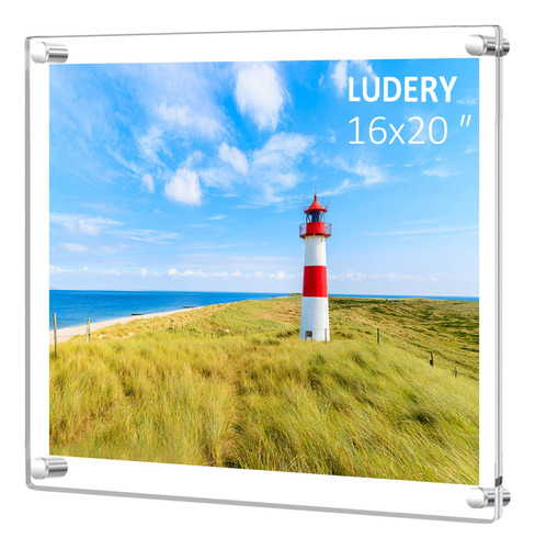 Ludery Marco Foto Flotante Acrilico Transparente 16 X 20 