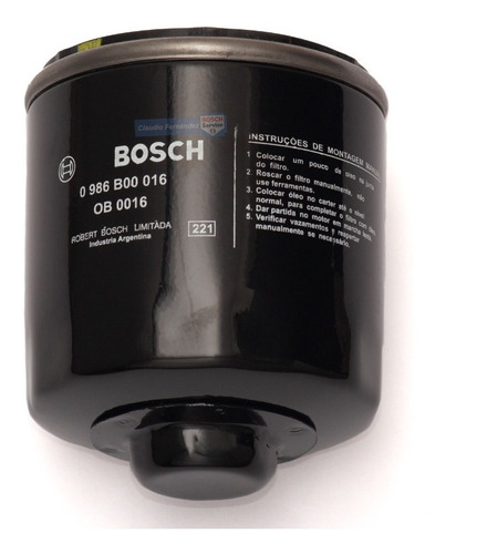 Filtro Aceite Bosch Vw Cross/ Fox 1.6 8v 2013 2014 2015 2016