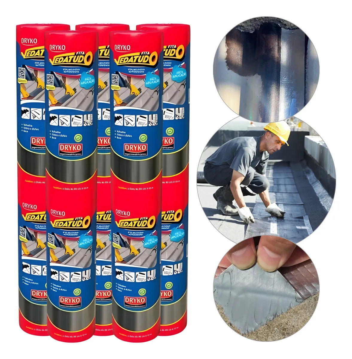 Manta Asfaltica Auto Adesiva Aluminizada 5 Uni 90cm X 10m