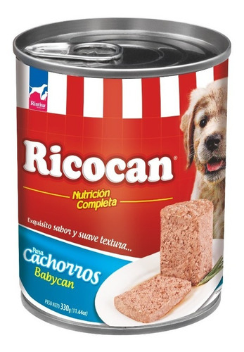 Ricocan Cachorro Lata 330gr Carne- Alimento Perros