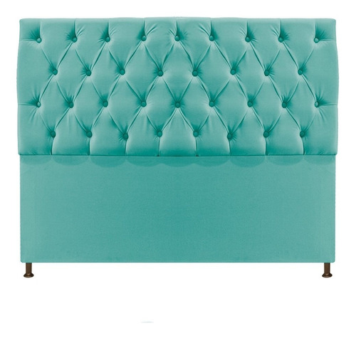 Cabeceira Sofia 140 Cm Casal Suede Azul Tiffany - Amarena