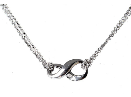 Plata De Ley [3 Gramos De Pureza .925] Collar Infinito Con C