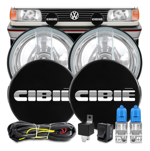 Kit Farol Auxiliar Fusca Brasilia Jeep Gaiola Gol Capa Cibie