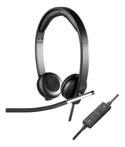 Headset Com Microfone H650e Estereo Usb Logitech Preto