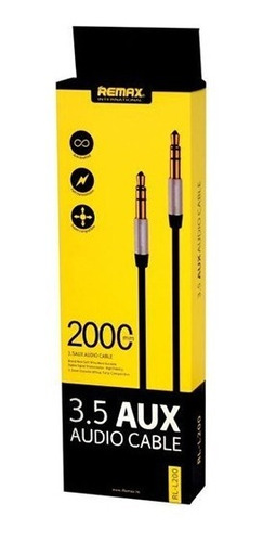 Imagen 2 de 5 de Cable De Audio Auxiliar Spica Spica 3.5 Mm Remax Rl-l100 1 M