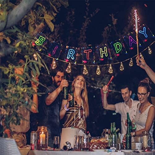 Decoración De Pancarta De Cumpleaños Para Fiesta Luminosa (y