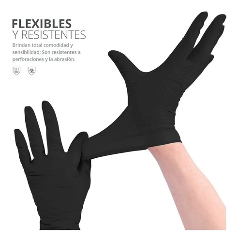 Imagen 5 de 8 de 100 Pcs De Guantes De Látex Desechables Para El Hogar Negro
