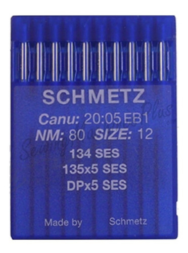 Aguja Para Maquina De Coser Industrial 80/12 Schmetz C/10pza