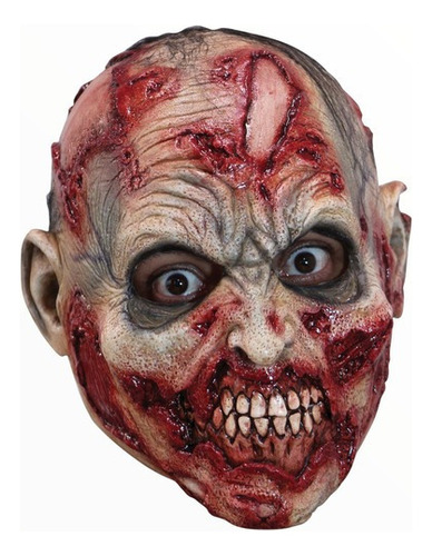 Máscara Zombie Decay Herida Terror Muerto Halloween Ghoulish Color Café