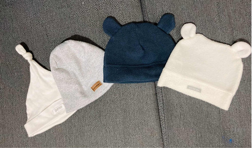 Lote Gorros De Bebe Gris Mimo Y Otros 