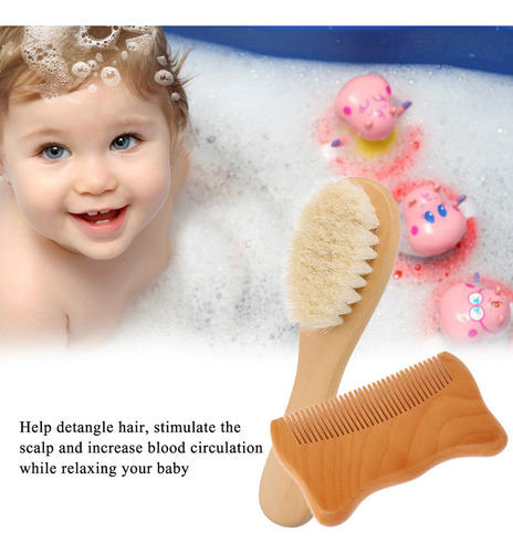 Kit De Escova Pente Para Bebê 2 Peças/conjunto Massageador