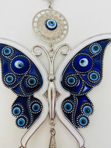 Imagen 5 de 6 de Adorno Pared Diseño Mariposa Ojo Turco 26 Cm