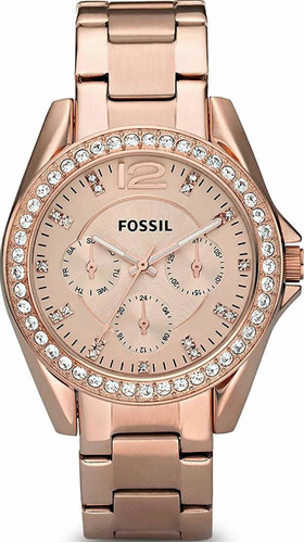 Reloj Fossil Riley Es2811 Rosa Para Mujer Nuevo Original