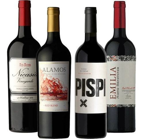 Combo X4 Vinos Pispi + Nicasia + Alamos + Emilia Nieto