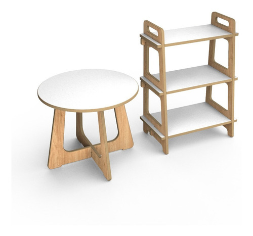 Imagen 2 de 10 de Organizador De Madera 82x60x35 + Mesa 60 Cm - Envío Gratis