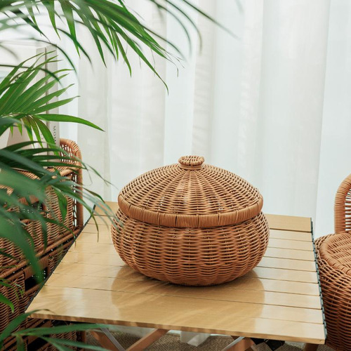 Cesta Em Formato De Abóbora Multiuso, Prática, Com Tampa,