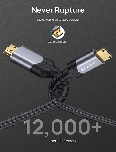 Cable Mini Hdmi A Hdmi De 6 Pies, Jsaux [carcasa De Aluminio