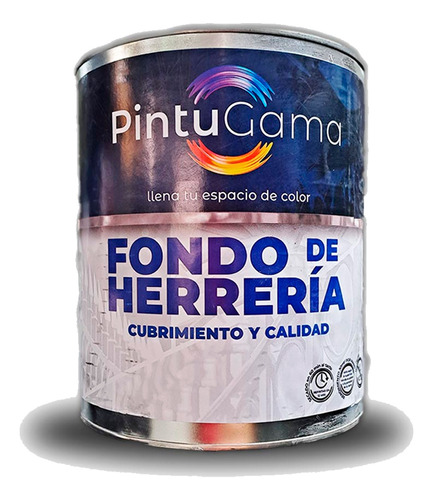 Pintura Pintugama Fondo De Herrería Solvente 1/4 Galón