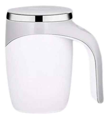 Taza Termo Agitacion Magnetica Acero Inoxidable C/ Tapa Iman Color Blanco/Gris