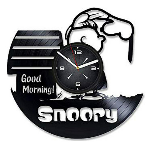 Reloj De Pared Con Disco De Vinilo Snoopy. Decoración Para D