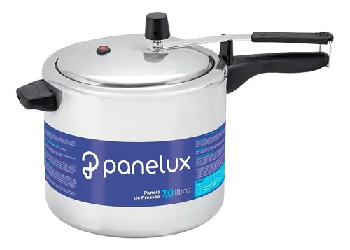 Panela Pressão 7 Litros Alumínio Polida Panelux Cor Inox