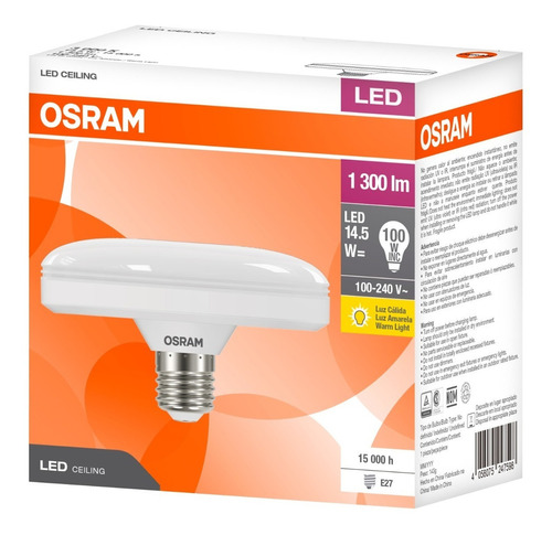 Foco Led Tipo Plafon Osram Ceiling 14.5w Luz Cálida