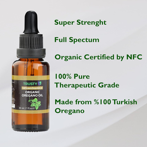 Trusty Aceite De Orégano Orgánico 30ml Puro