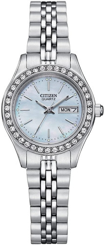 Reloj Dama Citizen Eq0530-51n Madre Perla Acero Cristales