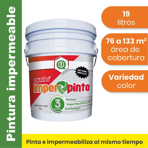 Imagen 2 de 7 de Pintura Impermeabilizante / Interior Y Exterior/ Blanco/ 19l