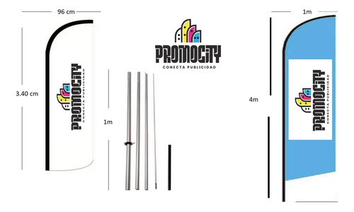 Bandera Publicitaria Promocity Donas 4x1 Completa Donas